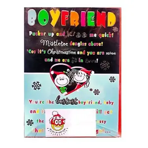 Simon Elvin Boyfriend Heart Christmas Card (Pack of 6) Multicoloured (One Size)