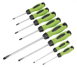 Sealey Screwdriver Set 8pc Hi-Vis Green HV001