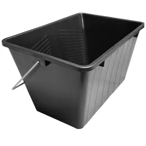 Large Paint Scuttle Large Decorators Roller Bucket with Metal Handle for Decorating Paints & Paste 15L, Black (Pack of 3)