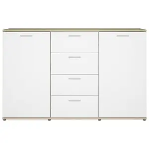 Andile 35.5Cm Wide 4 Drawer Sideboard White/Sonoma Oak