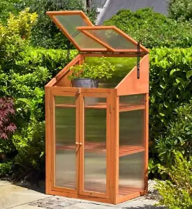 Wooden 3 Tier Plants Growth Double Door Greenhouse