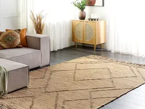 Jute Area Rug 200 x 300 cm Beige HANDERE