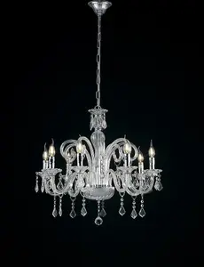 Luminosa 8 Light Chandeliers Chrome, Crystal 14 70x65cm