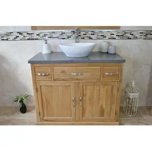 Nya 1000mm Single Bathroom Vanity with Vessel Ceramic Basin Grey