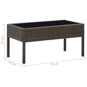 Berkfield Garden Table Brown 75x40x37 cm Poly Rattan