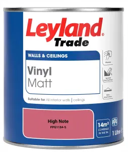 Leyland Trade Vinyl Matt Walls & Ceilings Emulsion Paint High Note (PPG1184-5) 1L