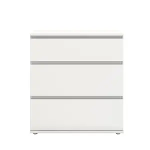 Nova Matt white 3 Drawer Chest of drawers (H)835mm (W)768mm (D)400mm