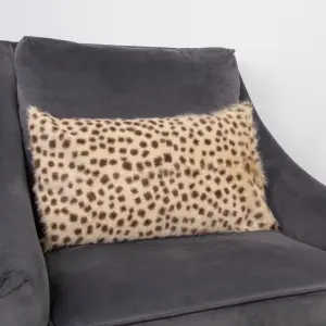 Genuine Brown Leopard Goatskin Print Cushion