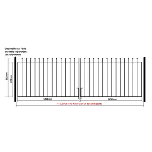 MANA Ball Top Pair of Metal Driveway Gates 3048mm GAP x 915mm High MAZP49