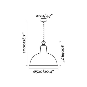 Luminosa Lou 1 Light Dome Ceiling Pendant Green, E27