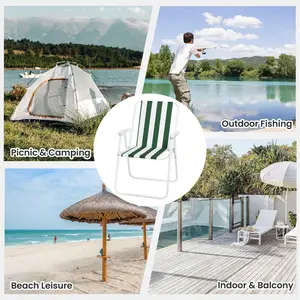 Burnham Folding Camping Chair Grey/Green