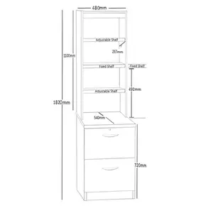 Cosmo 48cm Wide 2 -Drawer File Cabinet Classic Oak