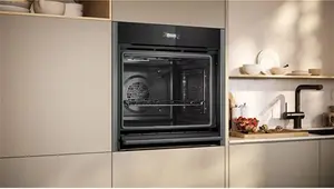 Neff N70 Slide And Hide B54CR71G0B Built In Self Cleaning Electric Single Oven, Grey Graphite