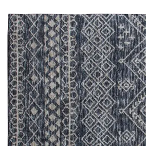 Plaza Dark teal Patterned Medium Rug, (L)170cm x (W)120cm