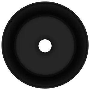 Berkfield Luxury Wash Basin Round Matt Black 40x15 cm Ceramic