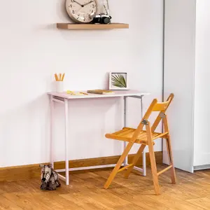 Harbour Housewares - Deluxe Wooden Folding Desk - 80cm - Lilac