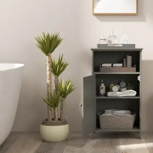 COSTWAY Bathroom Side Cabinet with Single Door and Open Shelf