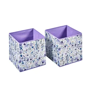 Disney Frozen 2-pc Fabric Storage Boxes - Durable, Collapsible Toy Chest for Kids' Books, Treasures, and Toys