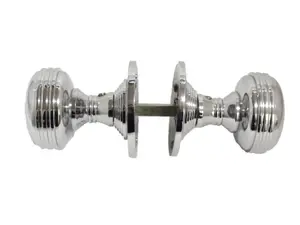 Door Knobs Reeded Heavy Duty Mortice Knob - Chrome Polished 64mm