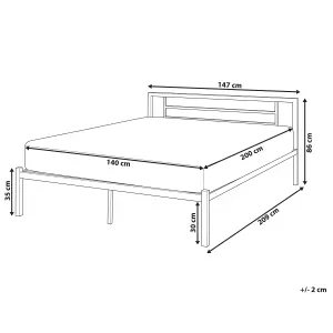 Metal EU Double Size Bed White CUSSET