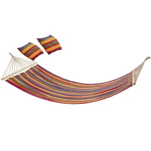 Hammock Eden - with support bars, for 2 people, durable fabric - colourful stripes