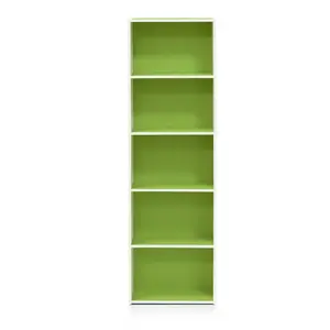 Aliesha Open Shelf Bookcase Green/White / 132.1cm H x 40.1cm W x 23.9cm D