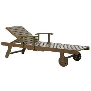 Sun Lounger Wood Dark Wood AMANTEA