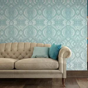 Hoopla Walls Duck Egg Blue Smooth Matt Wallpaper