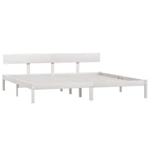 Berkfield Bed Frame White Solid Wood Pine 200x200 cm