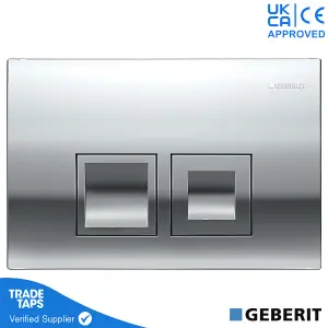 Geberit Duofix Toilet Concealed Cistern Frame 98cm with Geberit Delta 35 Flush Plate Gloss Chrome