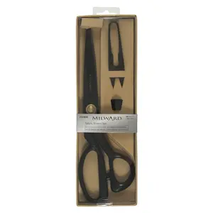 Set: Tailors Shears (28cm), Thread Snips (10cm) and Thimble: Black