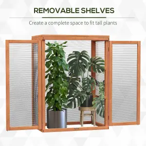 Outsunny 3-tier Wood Greenhouse Plant Storage Shelf Garden Cold Frame Grow House