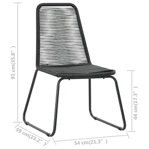 Berkfield Outdoor Chairs 6 pcs Poly Rattan Black