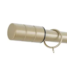 A.Unique Home Plain Barrel Metal Extendable Curtain Pole with Rings and Fittings (25/28mm) - Matte Gold, 70cm - 120cm  Approx