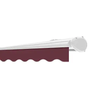 Primrose Awnings 4.0m x 3.0m Retractable Electric Half Cassette Burgundy Awning Outdoor Patio Canopy