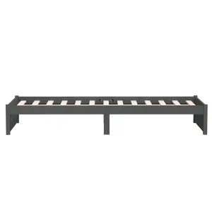 Berkfield Bed Frame Grey Solid Wood 75x190 cm Small Single