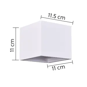 Ceramic Square Wall Light, Up and Down White Paintable G9 socket (NO BULB)