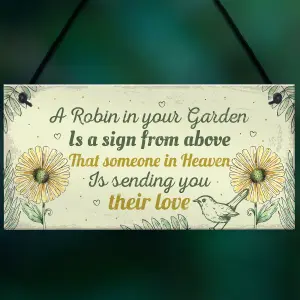 Red Ocean Robin Memorial Garden Bereavement Sign Family Love Hanging Plaque Grave Christmas Gift