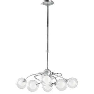 Luminosa BLOG 6 Light Multi Arm Pendant Ceiling Light Chrome 72x72cm