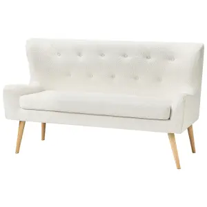 2 Seater Boucle Kitchen Sofa White SKIBBY