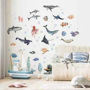 Underwater Wall Sticker Pack Children's Bedroom Nursery Playroom Décor Self-Adhesive Removable