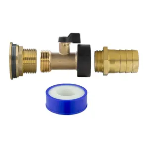 Water Butt Replacement Tap BRASS Metal Lever UK Bib Outlet Barb Quick Hosepipes Brass Valve 1" BARB 1"