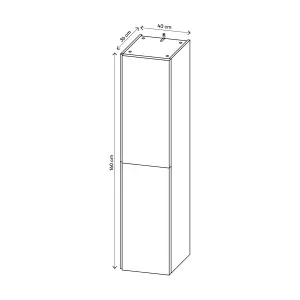 GoodHome Levanna Tall deep Matt Grey Double Bathroom Column cabinet (H)160cm (W)40cm