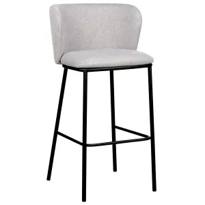 Beliani Modern Set of 2 Bar Chairs MINA Grey