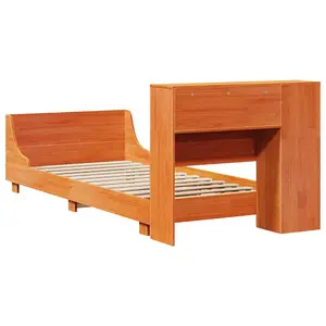 Berkfield Bed Frame without Mattress Wax Brown 100x200 cm Solid Wood Pine