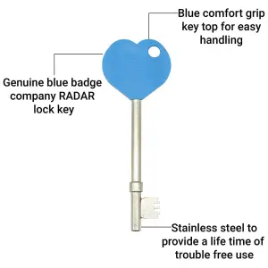 Radar Key Disabled Toilet Blue Top Comfort Grip - Genuine N&C Phlexicare