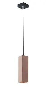 Luminosa Kruk Slim Square Ceiling Pendant, Brick, GU10