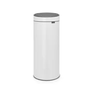 Brabantia Touch Tall White Metal Bin - 30L Freestanding