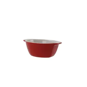 Aimil 0.2 Qt. Stoneware Oval Baking Dish Red