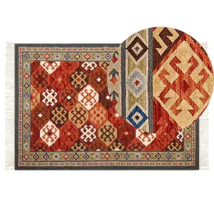 Wool Kilim Area Rug 140 x 200 cm Multicolour URTSADZOR